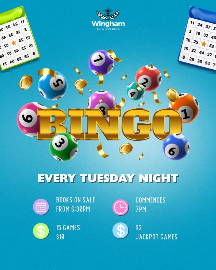 Featured image for “Tuesday Night Bingo at Wingham Services Club”