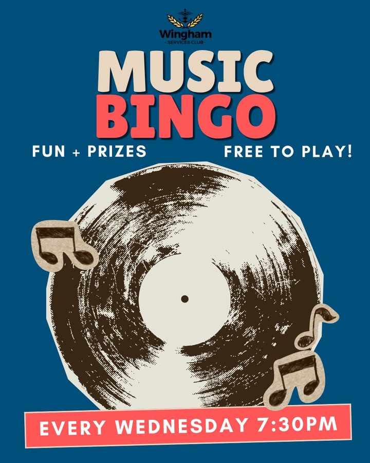 Featured image for “Free Music Bingo Night at Wingham Services Club”