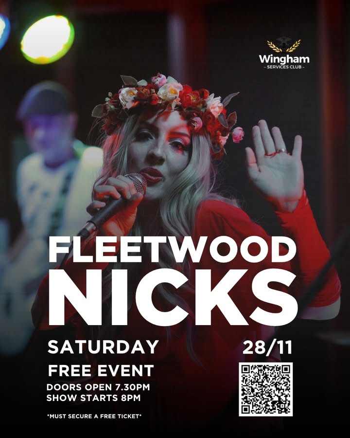 Featured image for “Free Live Show: Fleetwood Nicks at Wingham Services Club”
